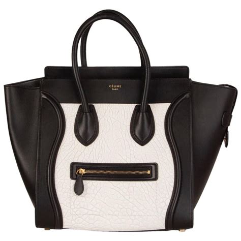 celine luggage bag black and white|celine nano luggage shoulder bag.